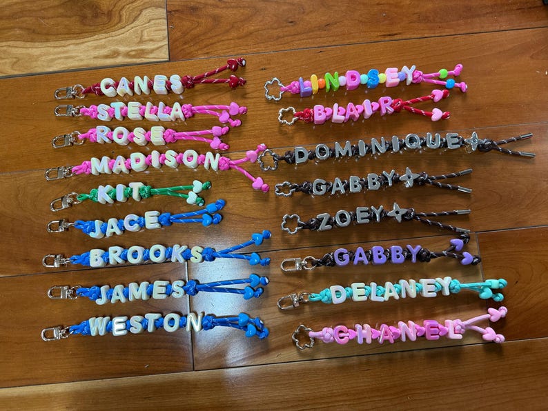Personalized Name Keychain, Paracord Backpack Tag, Team Mom Gift image 15