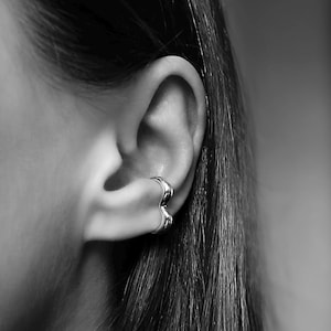 Sterling Silver Ear Cuff Earring | Founding Heart Ear Cuff | Asymmetrical Cuff Earring | No Piercing Earring – Studio Playfair