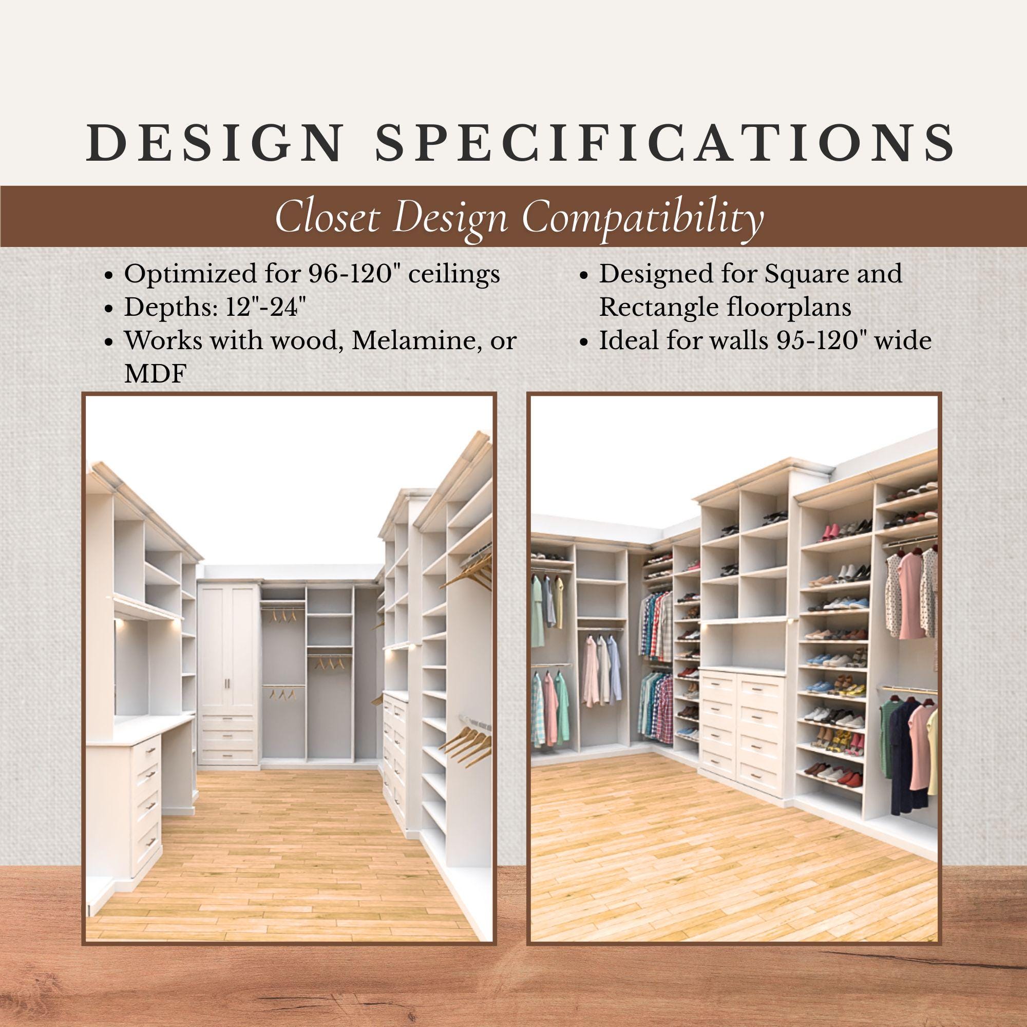 Walk in Closet Template Printable Closet Planner Customizable Design ...
