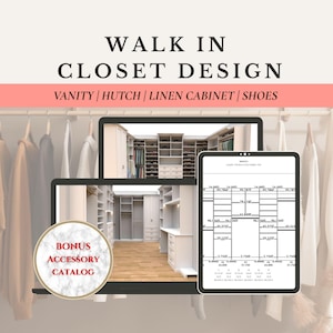 Walk In Closet Template Printable Closet Planner Customizable Design Editable Closet PDF Vanity Walk In Closet DIY Design Guide Custom DIY
