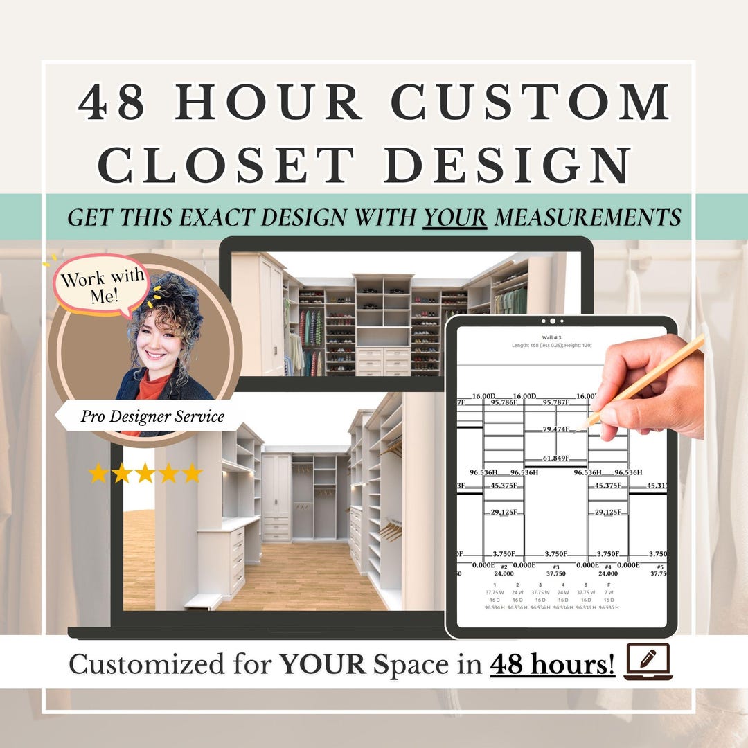 Custom Closet Design Service | 1:1 Personalized Layout & Planner | Walk ...