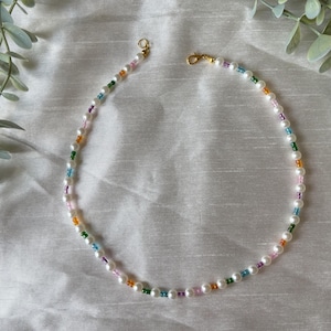 Colorful Pearl Necklace | Beaded Necklace | Pearl Rainbow Necklace