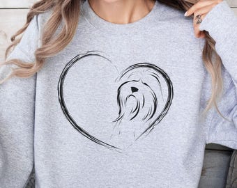 Chemise pour chien Briard, t-shirt graphique chiot dessin au trait minimal