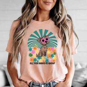 Dog and Flower Unisex Tee Shirt, Pet Lover Apparel, Flower Design Shirt, Pet Lover TShirt, Animal Lover Gift, Flower Tee Shirt, Gift for Her