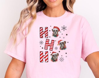 Santa Boxer Dog Faces Christmas T-Shirt