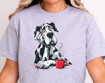 Dane Coffee T-Shirt, Dog Mom Gift