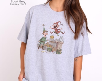 Christmas Elves Cotton Tee, Santa's Workshop Gift