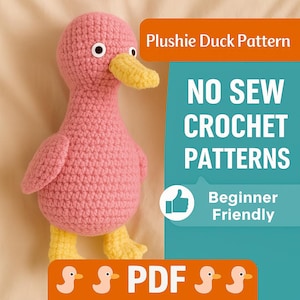 duck crochet pattern – plushie crochet pattern – no sew crochet patterns – crochet amigurumi pattern – duck patterns