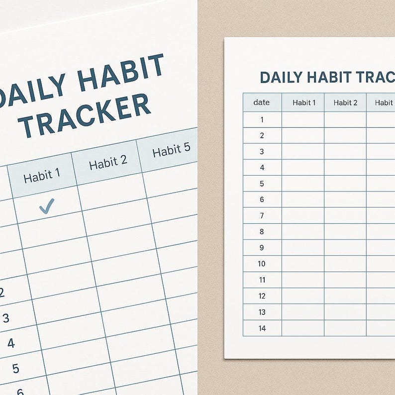 30-day Daily Habit Tracker | Printable & Digital Planner | Build ...