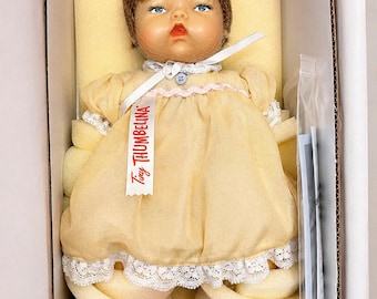Vintage Tiny Thumbelina Doll in Box w/ Certificate • Collectible Concepts Corp Luminis Resin Baby Doll • 1960s Style Reproduction • NIB