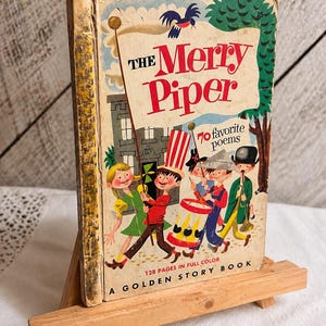 Vintage 1950 The Merry Piper Golden Story Book | 70 Favorite Poems for Children | Simon & Schuster Illustrated Children’s Book