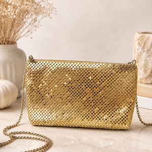 Whiting and Davis Gold Mesh Bag - Etsy
