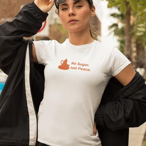 No Sugar Just Peace Minimal T-Shirt – Moroccan Teapot Design | Soft Unisex Tee | AttayClub Aesthetic