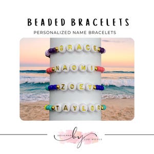 Pulseras personalizadas, pulsera con nombre para niños, pulsera con palabras, pulseras motivacionales, pulsera con nombre personalizado, regalo para ella, pulsera de cuentas