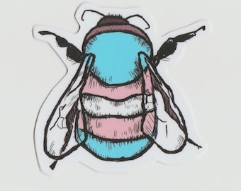 Transgender Bee 2" vinyl sticker