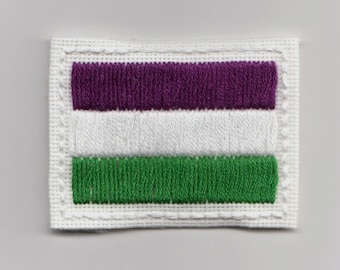 Écusson brodé drapeau de la fierté genderqueer