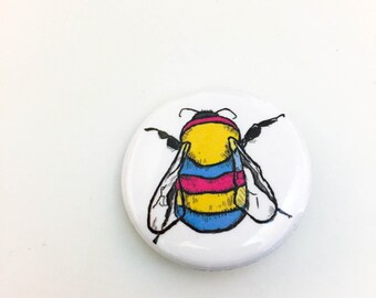 Pansexual Bee pinback button