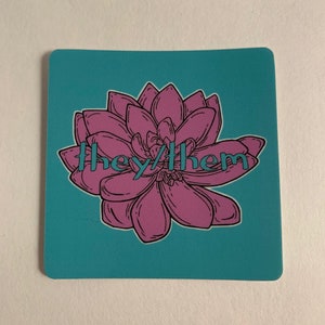They/Them Succulent Pronoun 2&quot; vinyl sticker