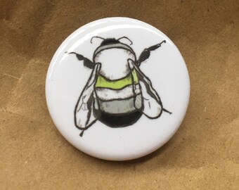 Agender Bee Button