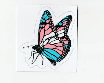 Transgender Butterfly 2" vinyl sticker
