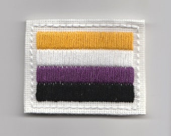 Non-binary Pride Flag Embroidered Patch