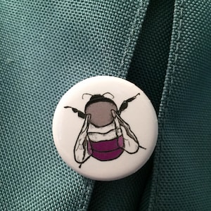 Asexual Bee pinback button