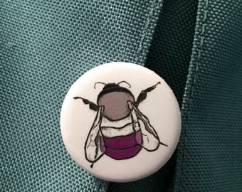 Asexual Bee pinback button