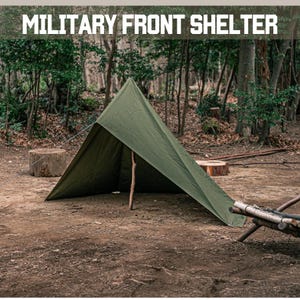 CAMPLUS Militär-Frontunterstand | Polnisches Lavvu-Zelt mit einer Stange | Erweiterbares Camping-Unterschlupf-Pyramidenzelt