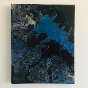 Acrylic Painting - 8”x10” Dutch Pour Painting, Fluid Art - Abstract Wall Decoration