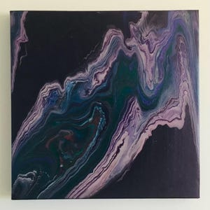 Acrylic Painting - 10”x10” Dutch Pour Painting, Fluid Art - Abstract Wall Decoration