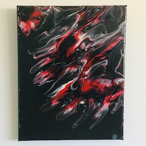 Acrylic Painting - 8”x10” Dutch Pour Painting, Fluid Art - Abstract Wall Decoration