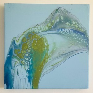 Acrylic Painting - 10”x10” Dutch Pour Painting, Fluid Art - Abstract Wall Decoration