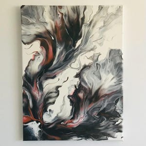 Acrylic Painting - 12”x16” Dutch Pour Painting, Fluid Art - Abstract Wall Decoration