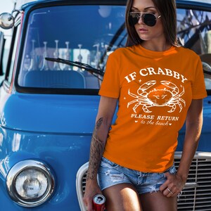 Crabby Crab Unisex T-shirt, Funny Beach Graphic Tee, Summer Ocean Top, Coastal Theme Shirt, Crab Lover Gift