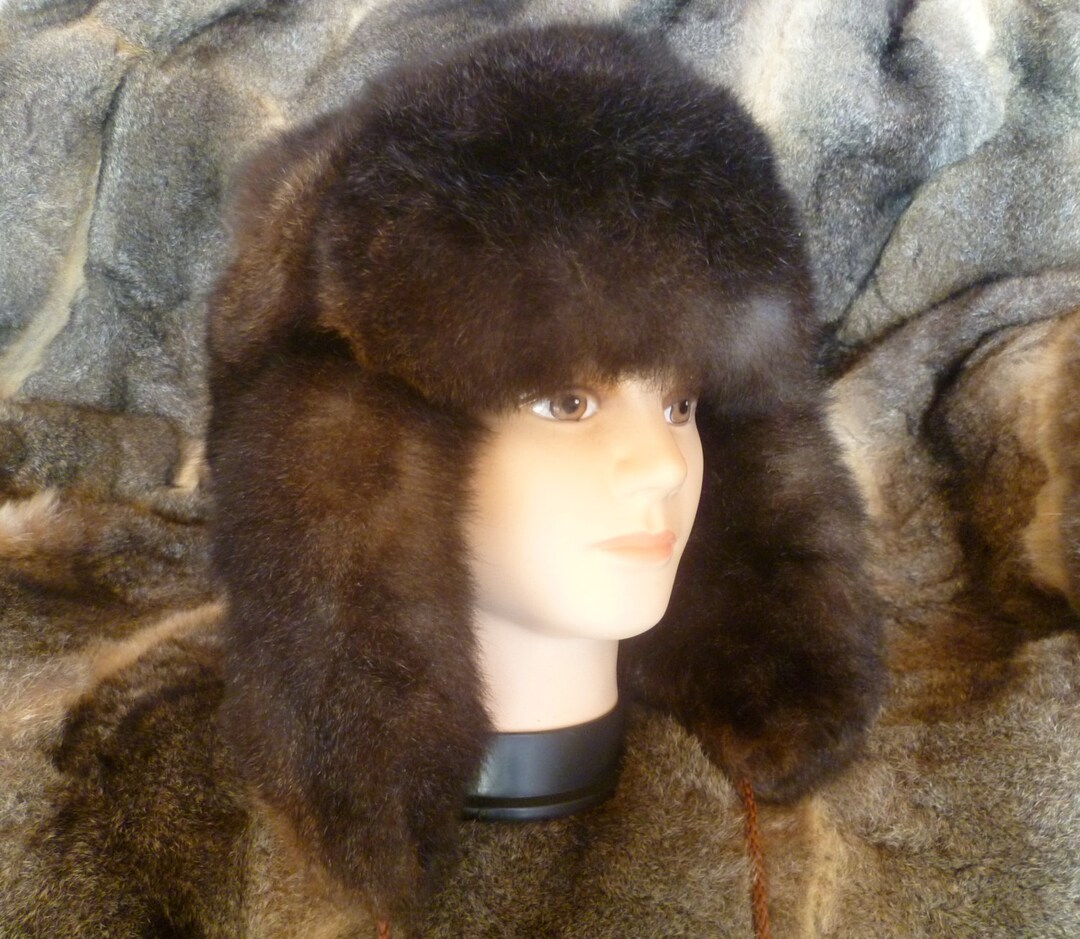Elegant Brown Fur HatVintage Opossum Fur Hat New Zealand Australian Possum Fur Hat Real Fur Silk Lining  main image 3