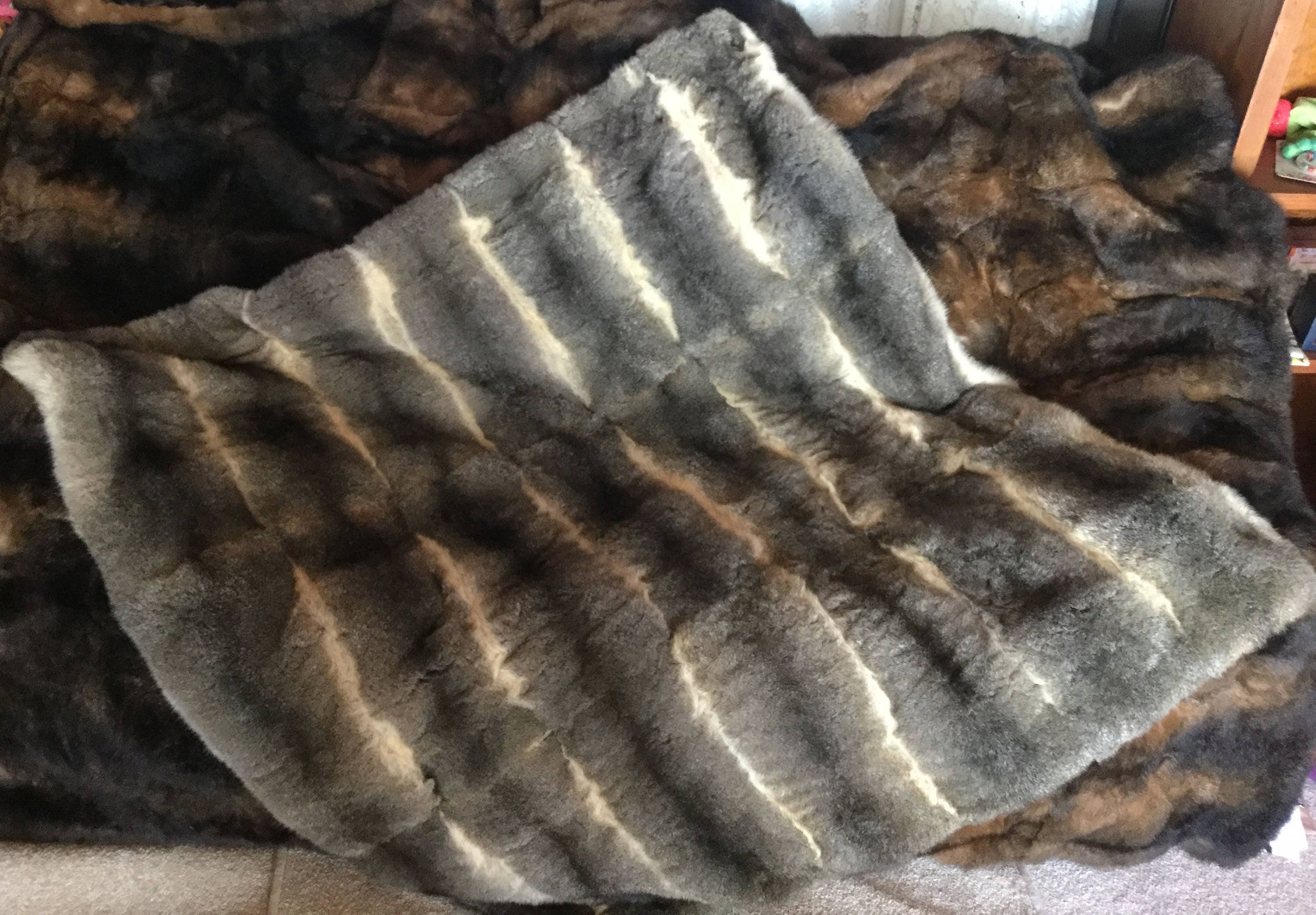 New Zealand Possum Natural Brown or Grey Fur Super King Bedspread Etsy