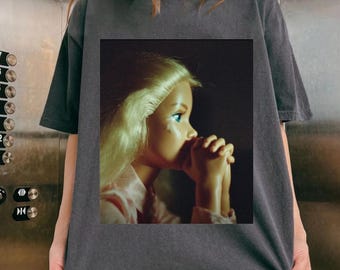 Funny Doll Graphic Tee, Emotional Doll Meme Print, Vintage Sarcastic T-Shirt, Hilarious Graphic Top