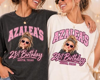 Personalized Photo Birthday Tee, Custom 21st Birthday Shirt, Birthday Gift, Picture Shirt, Birthday Squad Shirt