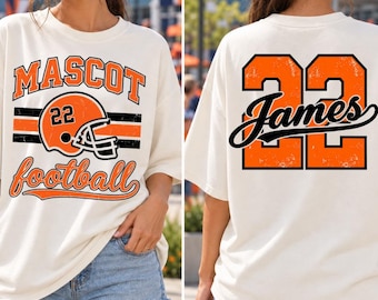 Custom Football Shirt, Personalized Mascot T-Shirt, Custom Name and Number Tee, Football Mom Shirt, School Spirit Game Day Shirt