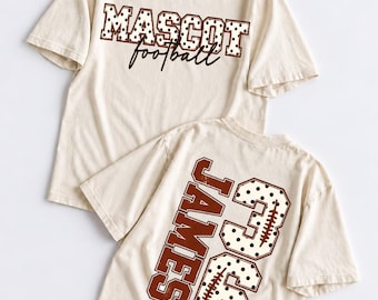 Custom Football Polka Dots Shirt, Personalized Mascot T-Shirt, Custom Name and Number Tee, Football Mom Shirt, School Spirit Game Day Shirt