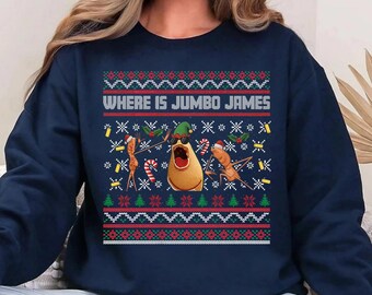 Where Is Jumbo James Ugly Christmas Sweatshirt, Marcus The Worm Xmas Sweatshirt, Im Looking For Jimbo James Funny Meme Shirt