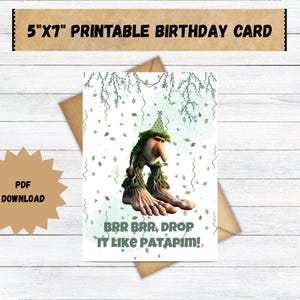 Cartão imprimível Brr Brr Patapim 5" x 7"