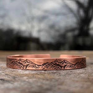 Mountain Stamped Copper Bracelet