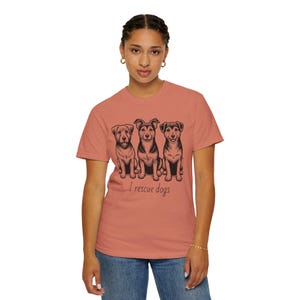 Rescue Dogs T-Shirt - Unisex Garment-Dyed Tee for Dog Lovers, Animal Rescue Support, Pet-Friendly Apparel, Gift for Pet Owners