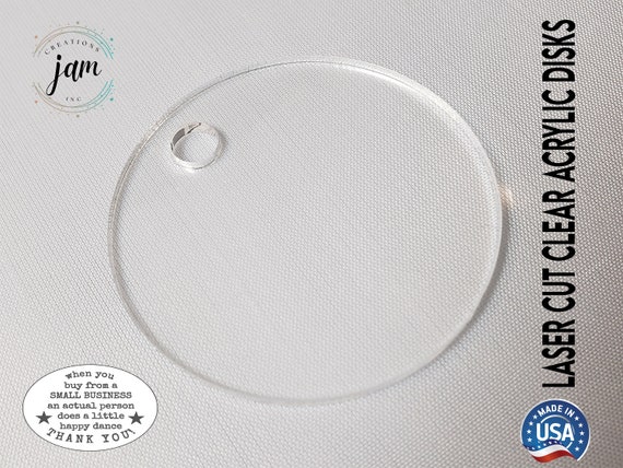 50 Clear Circle Acrylic Blanks Keychain Blanks Acrylic for Vinyl Clear Acrylic  Disc Clear Acrylic Blanks Sublimation or Vinyl Blanks 