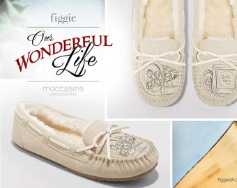 OUR WONDERFUL LIFE Custom Hand-Painted Personalized Moccasins by Figgie