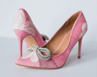 MY FAIR LADY, Hand-Painted Pink Valentine's Day Heels by Figgie