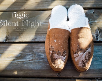 SILENT NIGHT SLIPPERS, 2022 Limited Edition Unique Christmas Gift Hand-Painted by Figgie