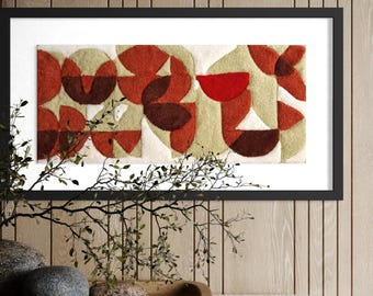 Handmade Tufted Wall Art – 74 x 32 cm – 100% Acrylic Yarn Textile Piece