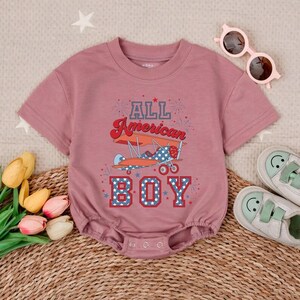 All America Boy Retro Baby Romper -Patriotic Baby Boy Bubble Romper- Baby Bodysuit- Newborn Outfit- 4th of July Bodysuit- Baby Clothes